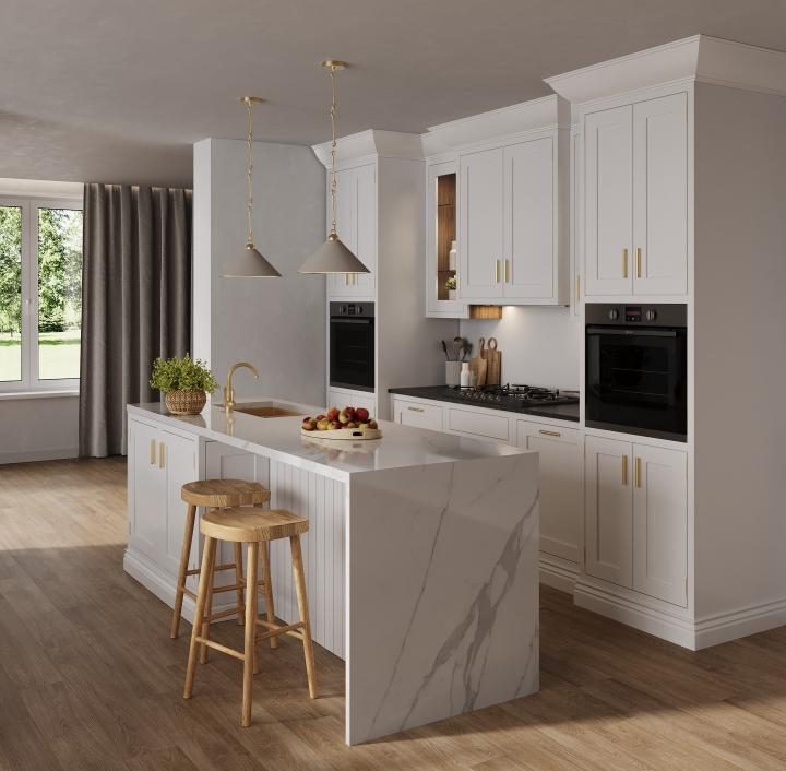 Milky white Teracanto Porcelain countertops