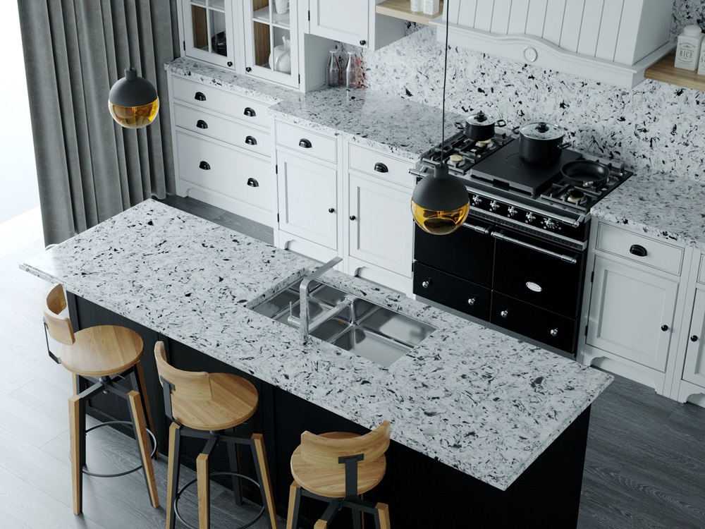 Vicostone countertop with ss sink