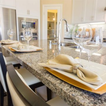 abstract of beautiful kitchen granite counter place