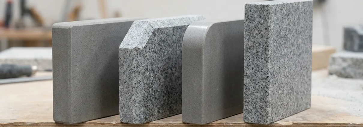 countertop edge profiles options side by side