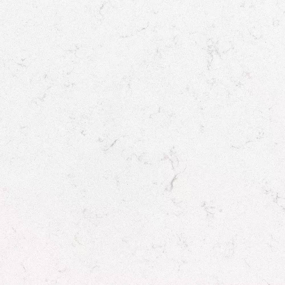 New Carrara Marmi quartz Right: New Carrara Marmi warmer tone with brown accents
